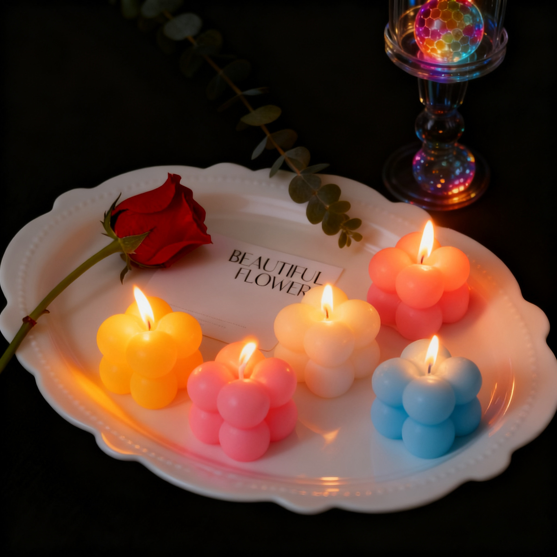 Small Cube Aromatherapy Internet Celebrity Creative Fragrance Colorful High-Value Photography Prop Gift Candle_voghion.com