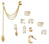 Ear clips, set, metal earrings, European style, suitable for import, no pierced ears, simple and elegant design