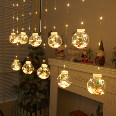 圣诞节装饰品灯卧室内商场景布置橱窗帘灯圣诞树挂件许愿球led灯