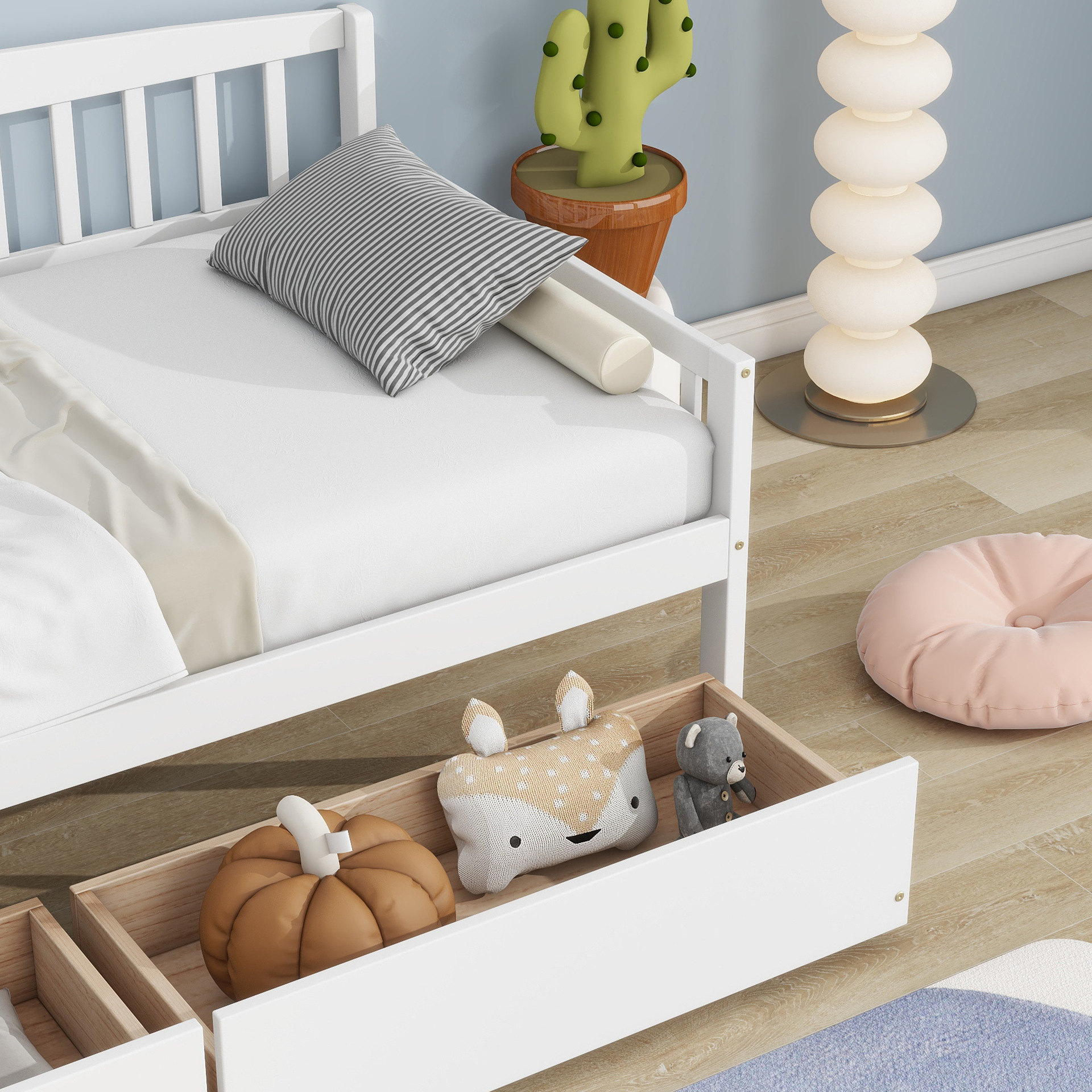 Nueva cama de madera china de 1,8 m cama doble principal de 1,5 m almacenamiento cama individual gruesa de 1,2 m casa pequeña
