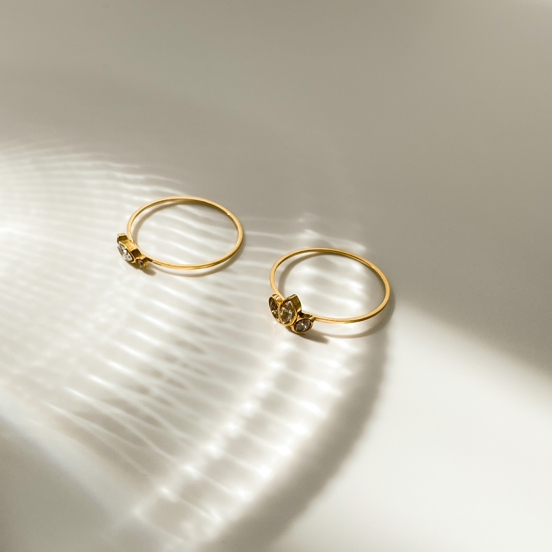 Daily Occasion Titanium Steel Material Simple Style Water Droplets Titanium Steel Inlay Rhinestones Rings