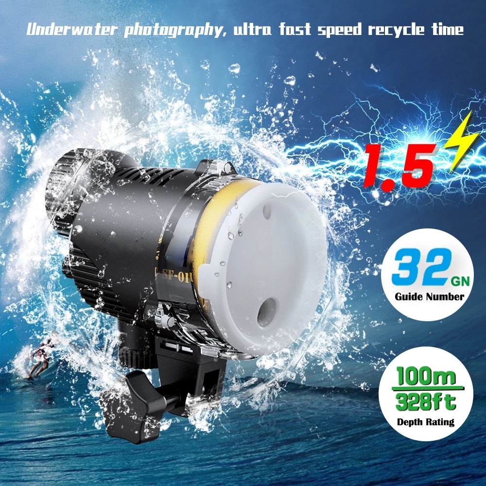 跨境直銷SF-01潛水閃光燈運動相機攝影照明燈水下單反攝影燈