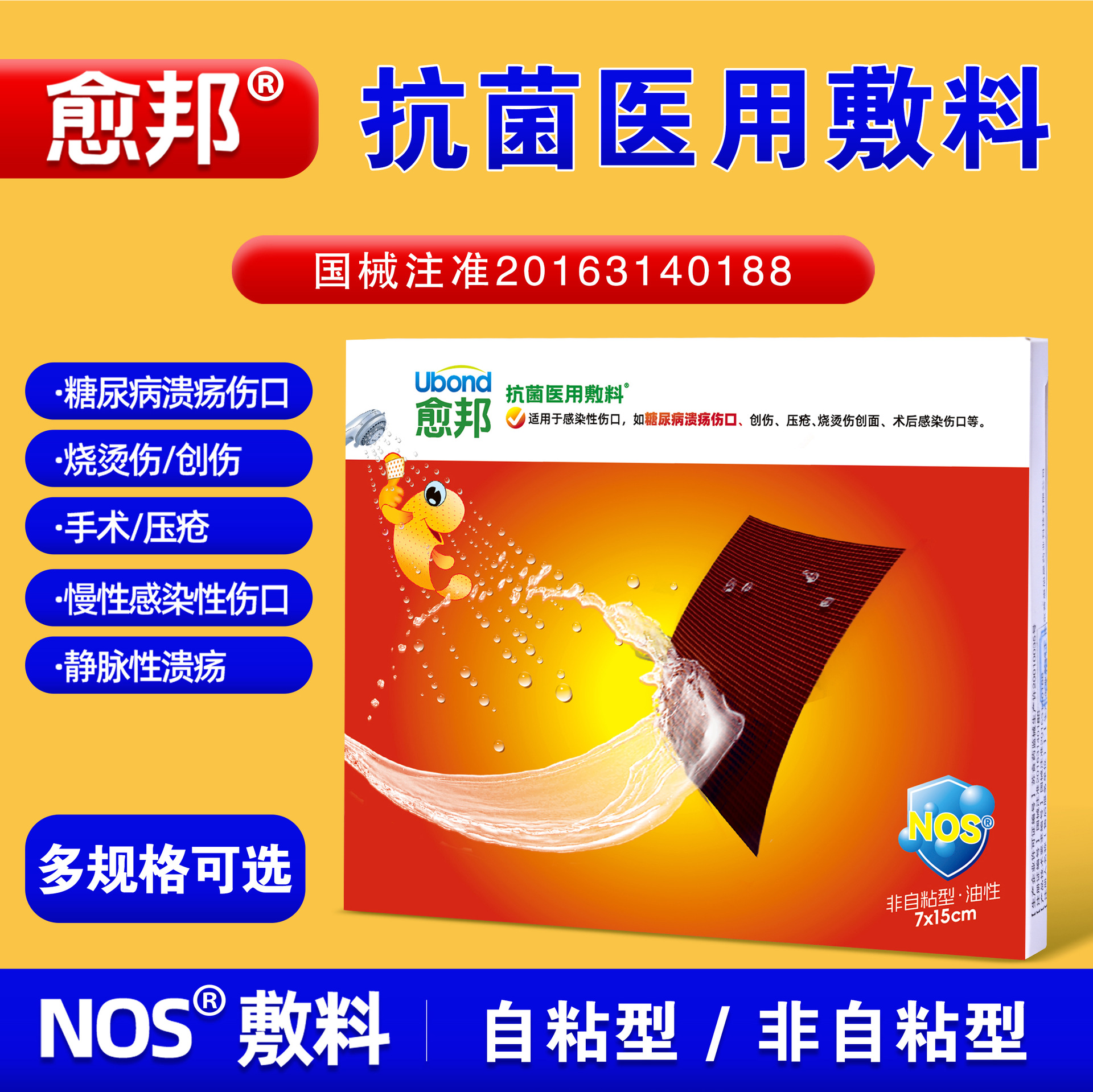 Antibacterial medical dressing for burns
