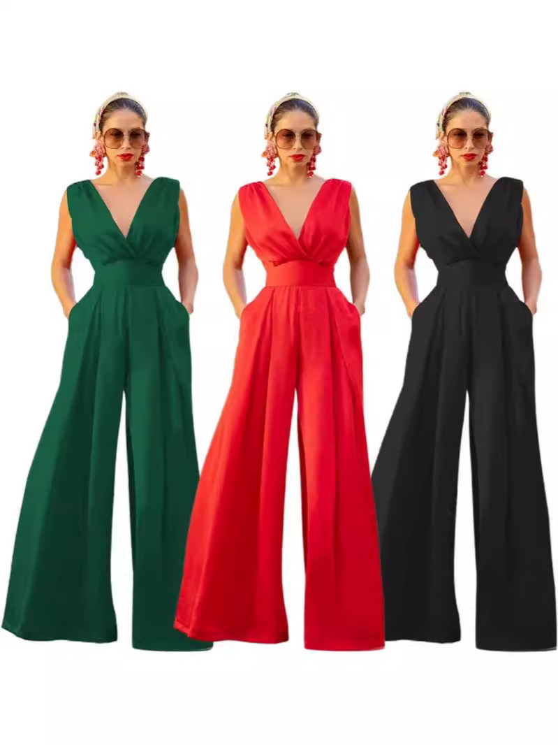 Vestido largo estilo chino, mono elegante de trabajo con cuello en V y cintura media, novedad primavera-verano 2025 para comercio exterior transfronterizo.