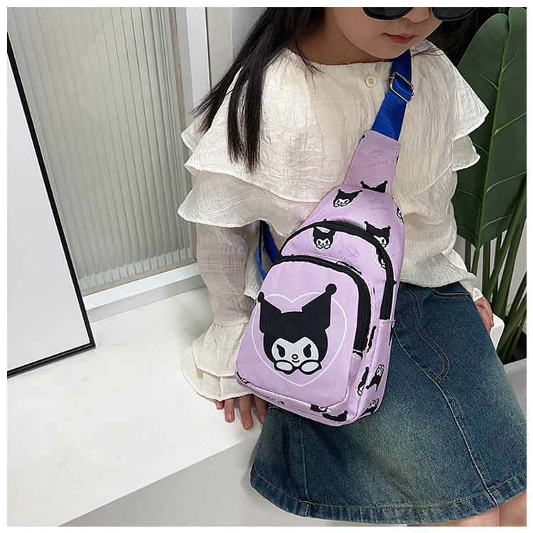 New children's chest bag, cartoon bag, printed canvas bag, cute baby coin purse, fashionable boys' and girls' crossbody bag undefined