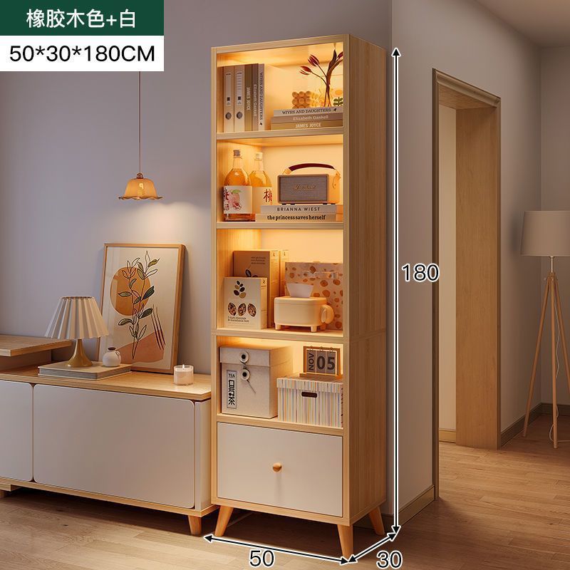 リビングルームの収納キャビネットテレビキャビネットの横の収納ラック収納キャビネットホームディスプレイキャビネット小さな本棚壁の本棚床から天井まで|undefined