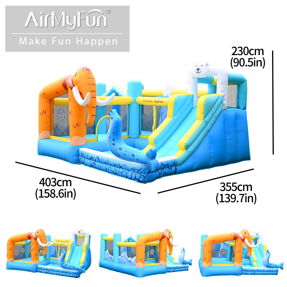 AMF| Castillo infantil doméstico pequeño castillo infláble de fiesta interior parque infantil deslizante infláble combinación de cama de salto