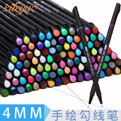 Xile 100-color fine color hook pen stroke pen hand account pen needle tube pen painting pen set Amazon
