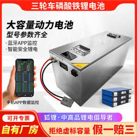 60V三轮车磷酸铁锂锂电池升级智能蓝牙管理48V 72V低速四轮车电瓶