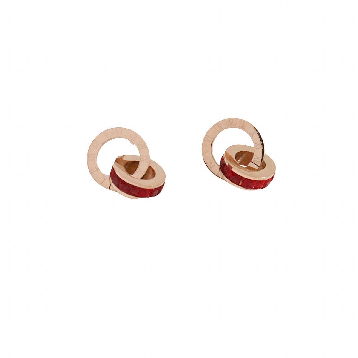 Mode Géométrique Coeur Cercle En Acier Inoxydable Boucles D'oreilles display picture 5