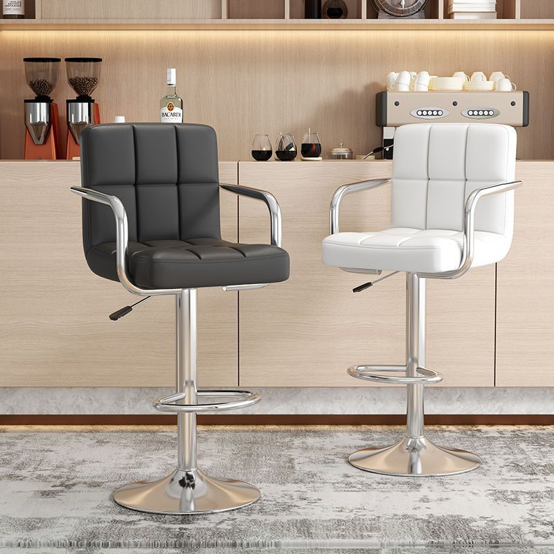 Modern High Stool with Backrest, Bar Stool, Bar Chair, Home Simple and Comfortable Bar Chair, Swivel Liftable Chair