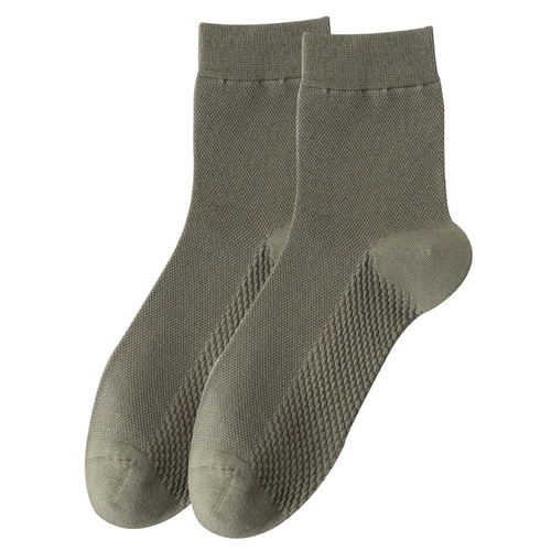 Mid-calf socks men's deodorant and sweat-absorbent pure cotton spring and summer thin massage bottom boneless cotton socks business cotton men's socks