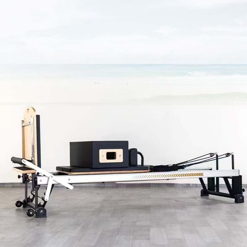 Pilates cama central semi-elevada comercial aluminio de aluminio de madera sala de yoga 2 - 3 - en - 1 gimnasio equipo grande