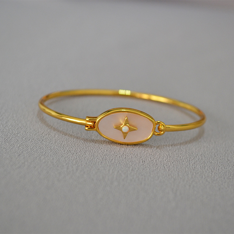 Star Pattern Fashion Star Copper Plating Opal Shell Bangle