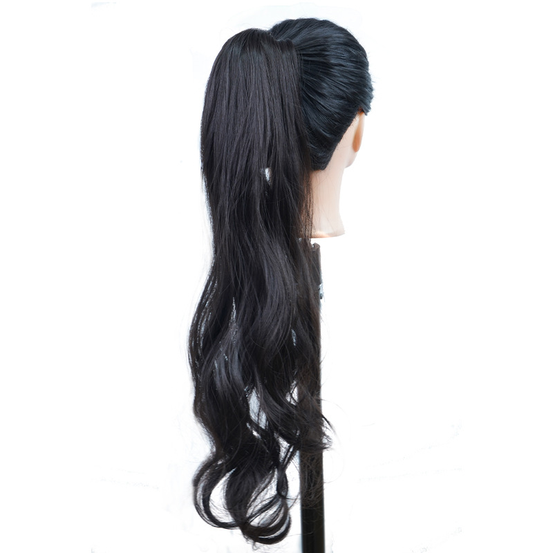 European and American cross-border wig high-temperature silk ponytail 32-inch long curly hair big wavy stick hair curly ponytail_voghion.com