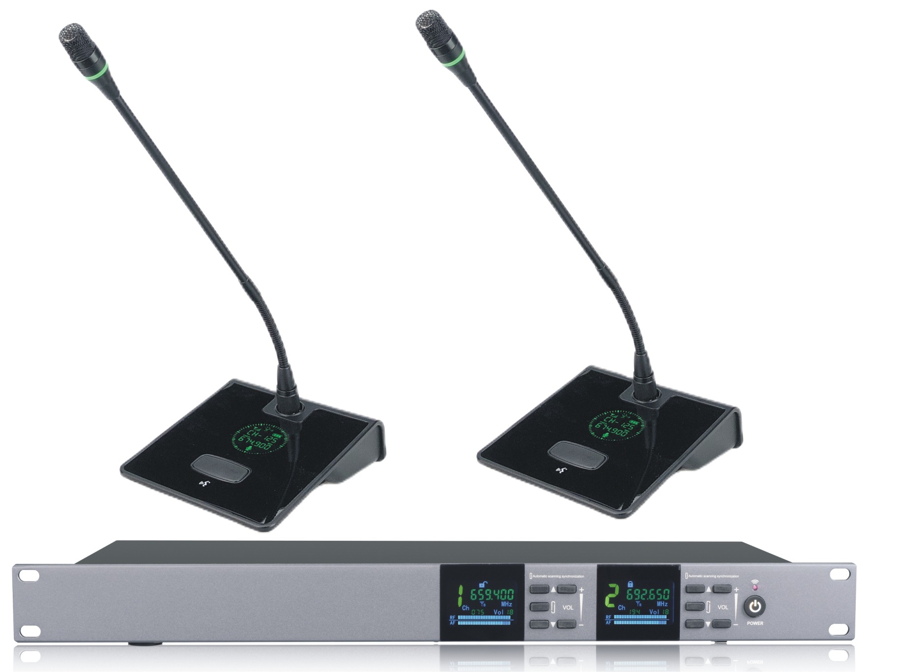 欧诺声5820UG-02一拖二无线U段真分集远距离300米手持，会议，腰