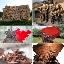 革命红军人物雕像文化主题宣传人物浮雕红色革命人物创作设计