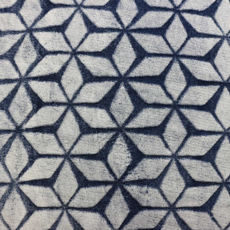 全涤剪花法兰绒法莱绒刮底印底剪花法兰绒布针织经编毛毯睡衣面料