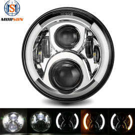 7寸牧马人双色天使眼 LED前大灯 适用jeep wrangler headlight