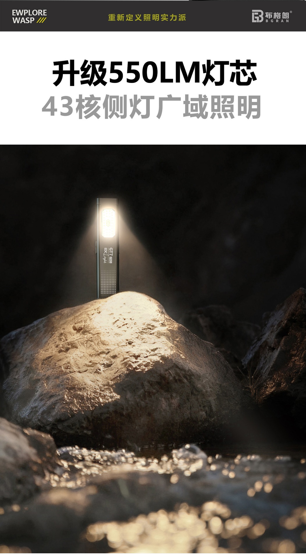 Ultra-thin flashlight with strong light, rechargeable, super bright, outdoor long-range, portable, LEDC blade repair work light