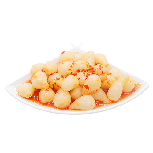 Fresh pickled scallions in a 1.5kg bottle, sour and spicy, with Liuzhou sour and spicy pickled lotus root, a delicious side dish for meals.