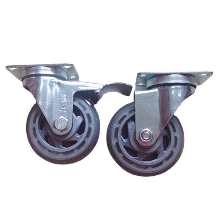 脚轮 万向轮 5寸中型透明PU刹车轮 聚氨酯轮子厂家供应 万向轮子