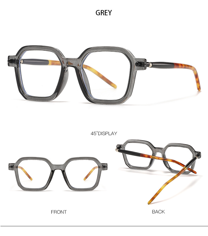 Fashion Color Block Ac Square Patchwork Full Frame Optical Glasses display picture 12