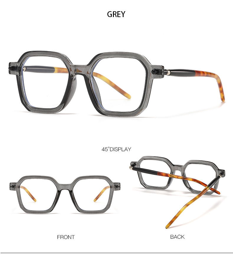 80g Weight Full Frame Glasses Structure Sunglasses Classification Ac Lens Material Square Glasses Style Daily Occasion Color Block Pattern Women'S Gender Patchwork Design Fashion Style Black Color Fashion Color Block Ac Square Patchwork Full Frame Optical Glasses 11