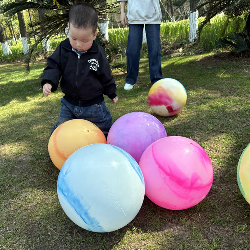 Inflatable Ball Kidsren's Thickeneded Elastic Ball Kindergarten Toy Ball Volleyball Water Play Ball Kidsren's Outdoor Beach Ball