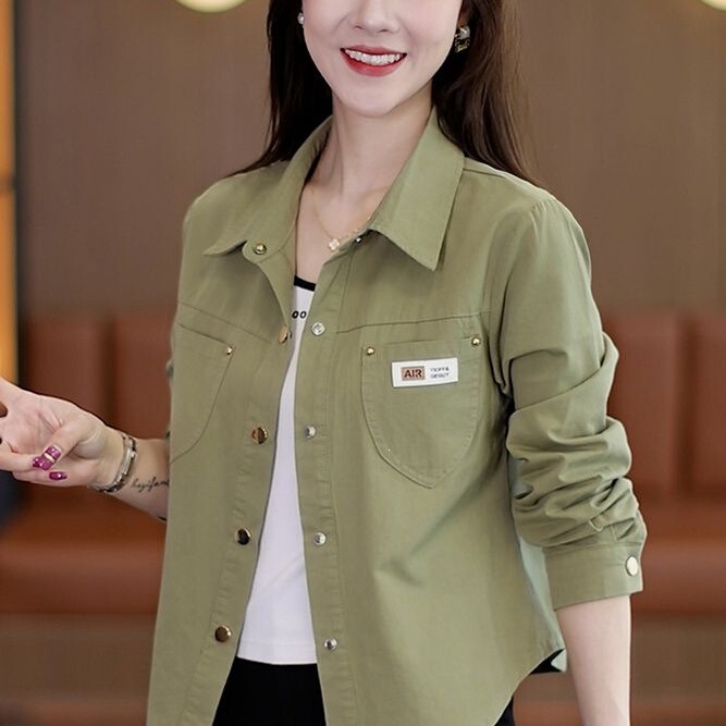 Original Outerwear Shirt for Petite Women 2026 Original Shirt Mint Mambo Pure Cotton Shirt Dopamine for Women