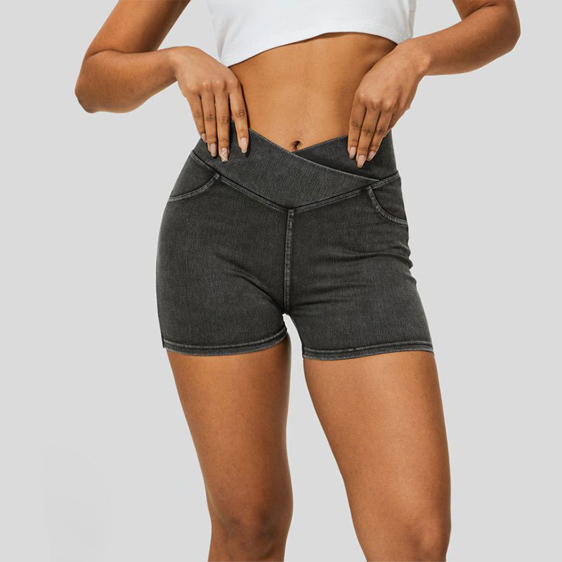 Amazon nuevos jeans de yoga de cintura alta, pantalones de gimnasio de doble bolsillo, pantalones deportivos casuales