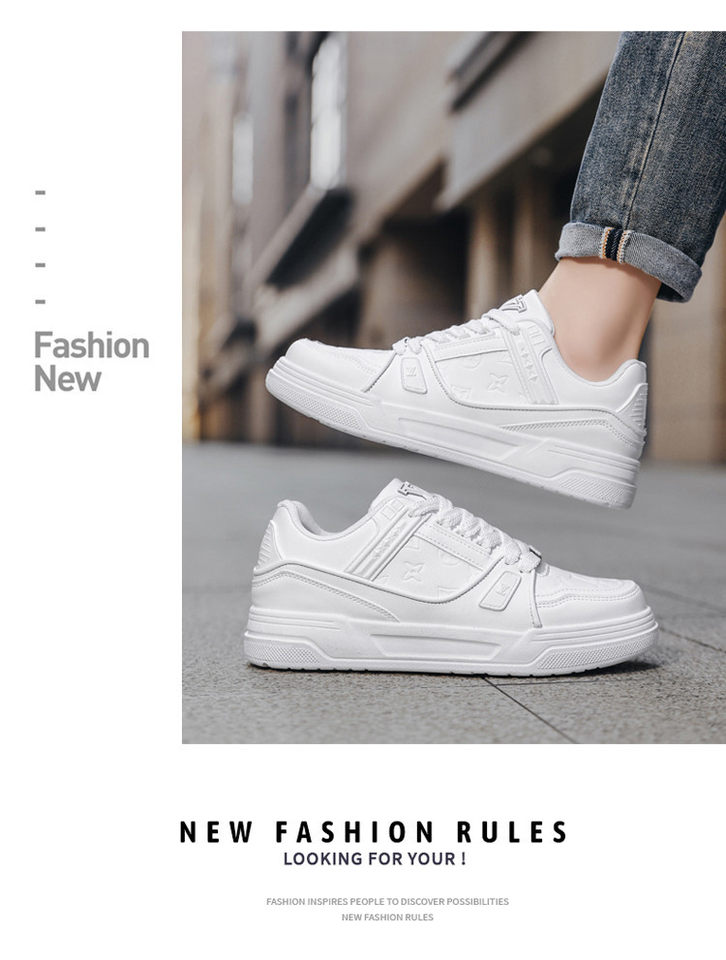 Giày sneaker nam cổ thấp đế dày phối màu, giày thể thao casual dây buộc — G8212 màu trắng, G8212 màu vàng lúa mì, G8212 trắng đen chi tiết 11