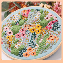 ✅2024新款花卉花团刺绣diy材料包套件半成品跨境英文苏绣湘绣手