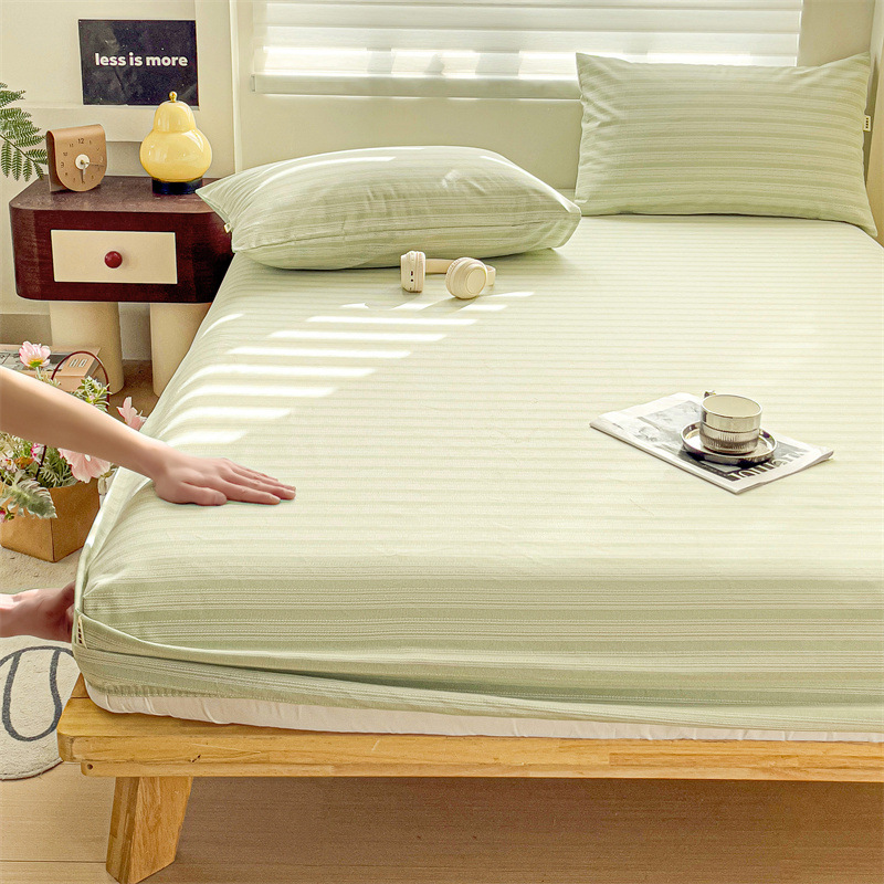 2025 nueva funda de cama de tela gruesa vieja de algodón de una sola pieza 100 funda de cama impresa de algodón para niños funda protectora de colchón individual 2