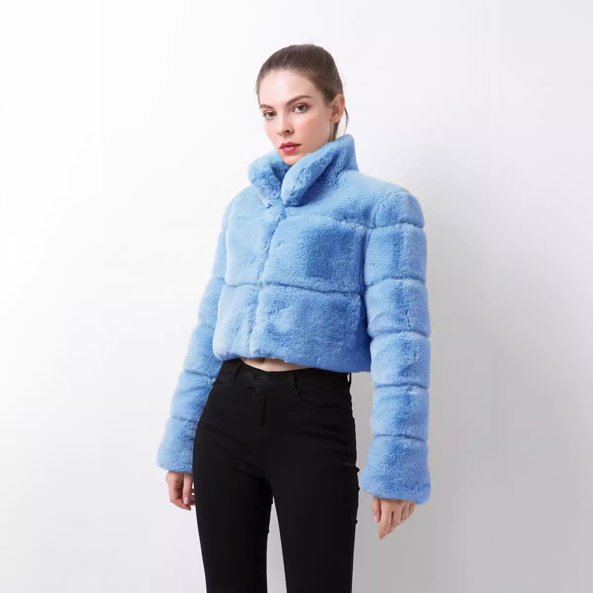 Women's Clothing Fur Women's Jacket Fur Horizontal Stitching Artificial Fur _voghion.com