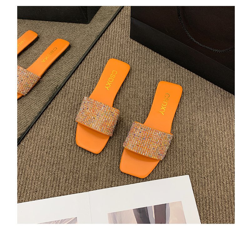 Water Diamond for Women's Outwear 2024 Summer New Fashion, Casual, Comfortable French Small Fragrant Cool Slippers_voghion.com