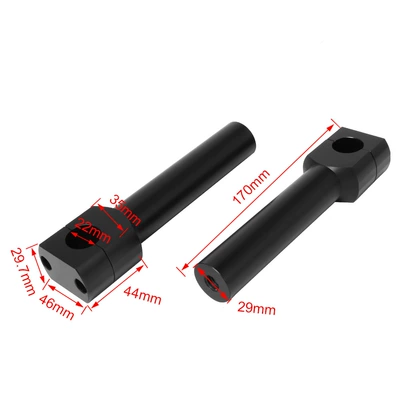 25MM universal handlebar riser kit long height fixed code for Harley Honda Suzuki 883 1200 (Motorcycle Handle Cover) - 22-black
