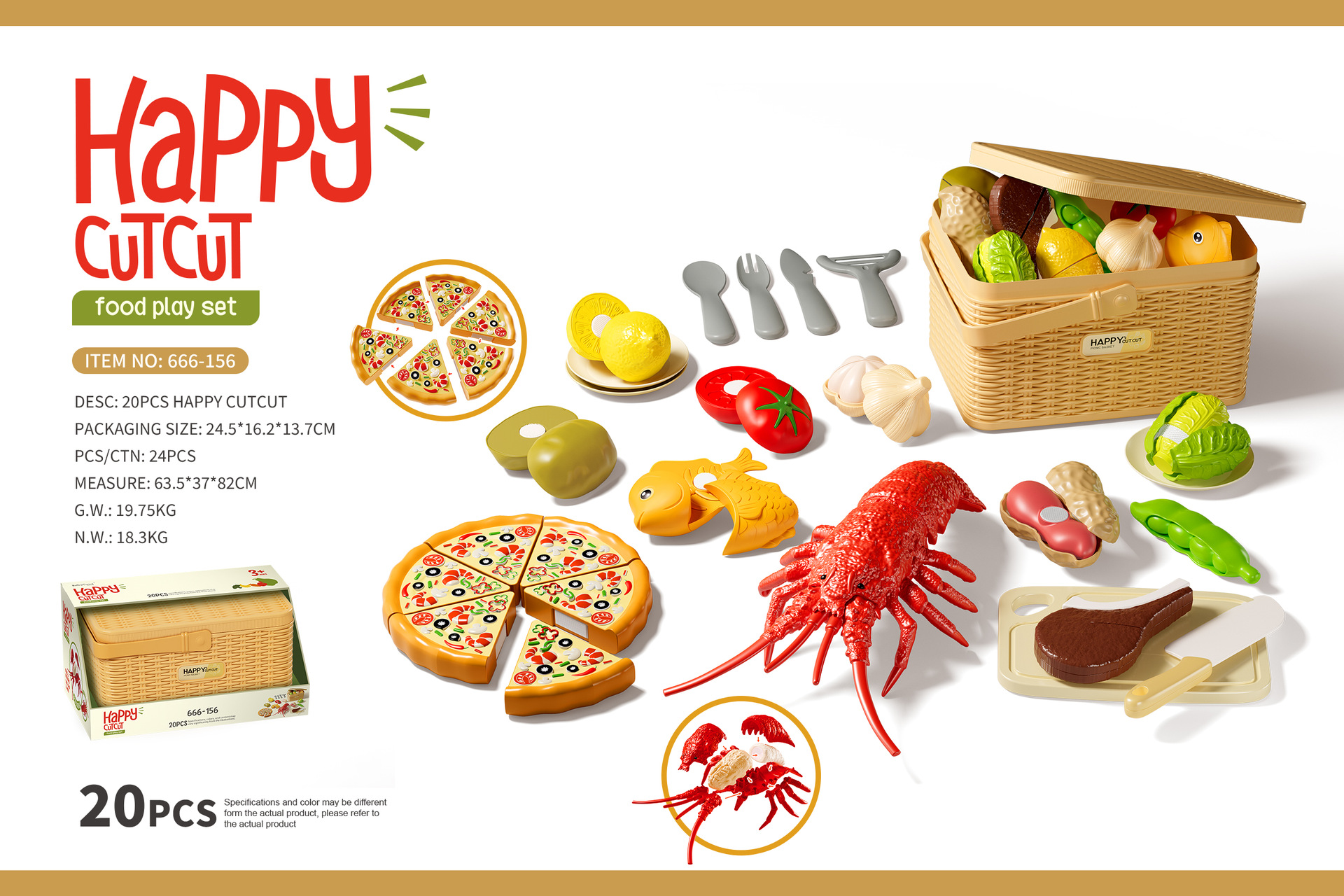 20PCS langosta, pizza, chocolate