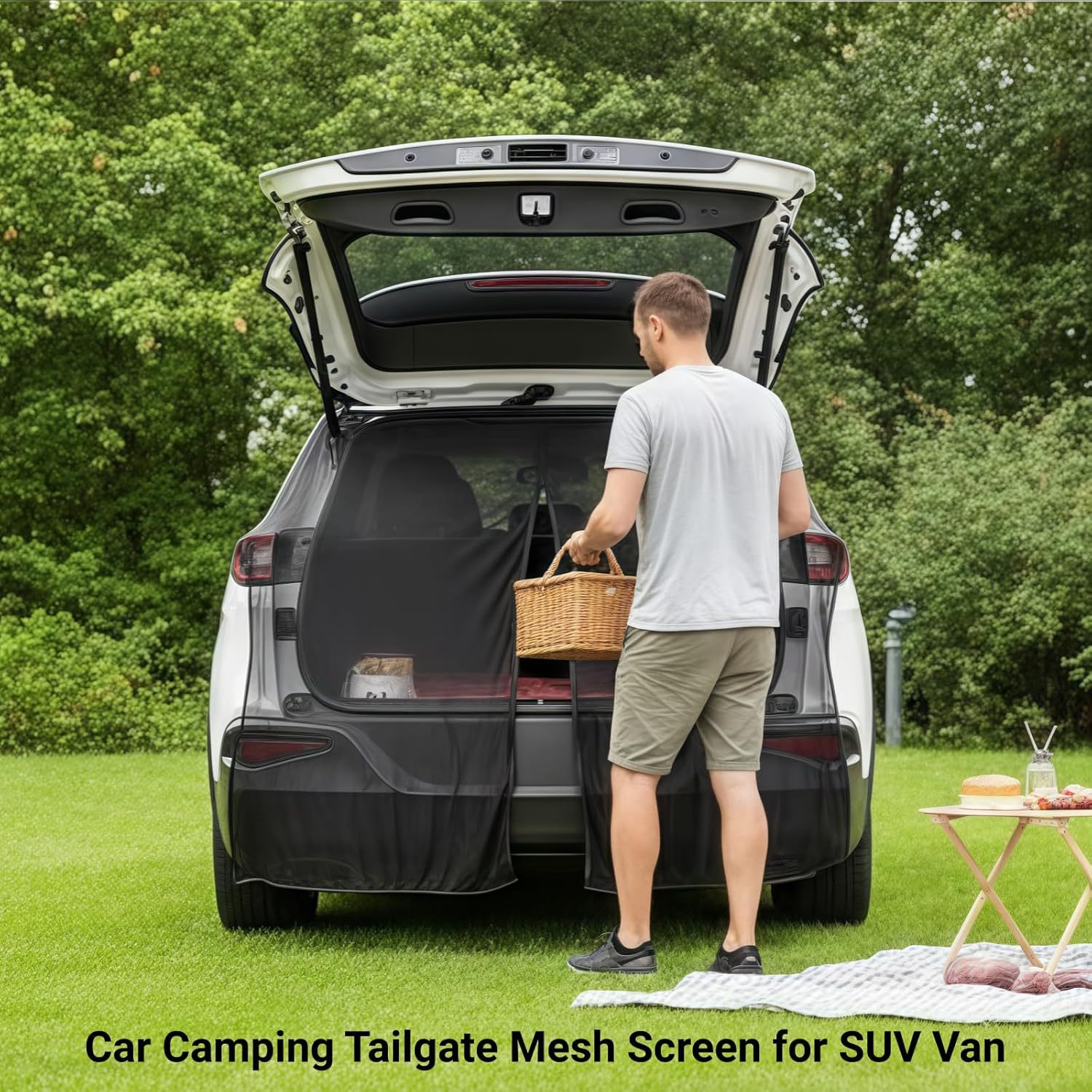 Cross-Border Car Mosquito Net, Convenient In-Car Mosquito Screen, Car Sunshade Window Net, Privacy Sunshade Curtain, in Stock
