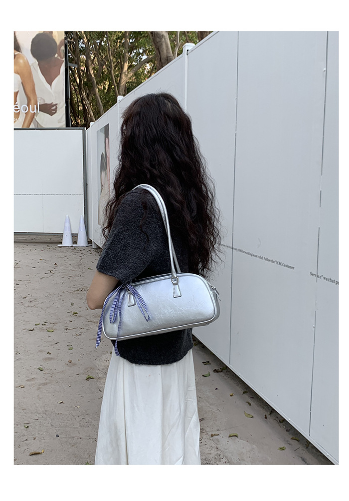 Borsa a spalla argento donna stile balletto borsa sottobraccio_voghion.com