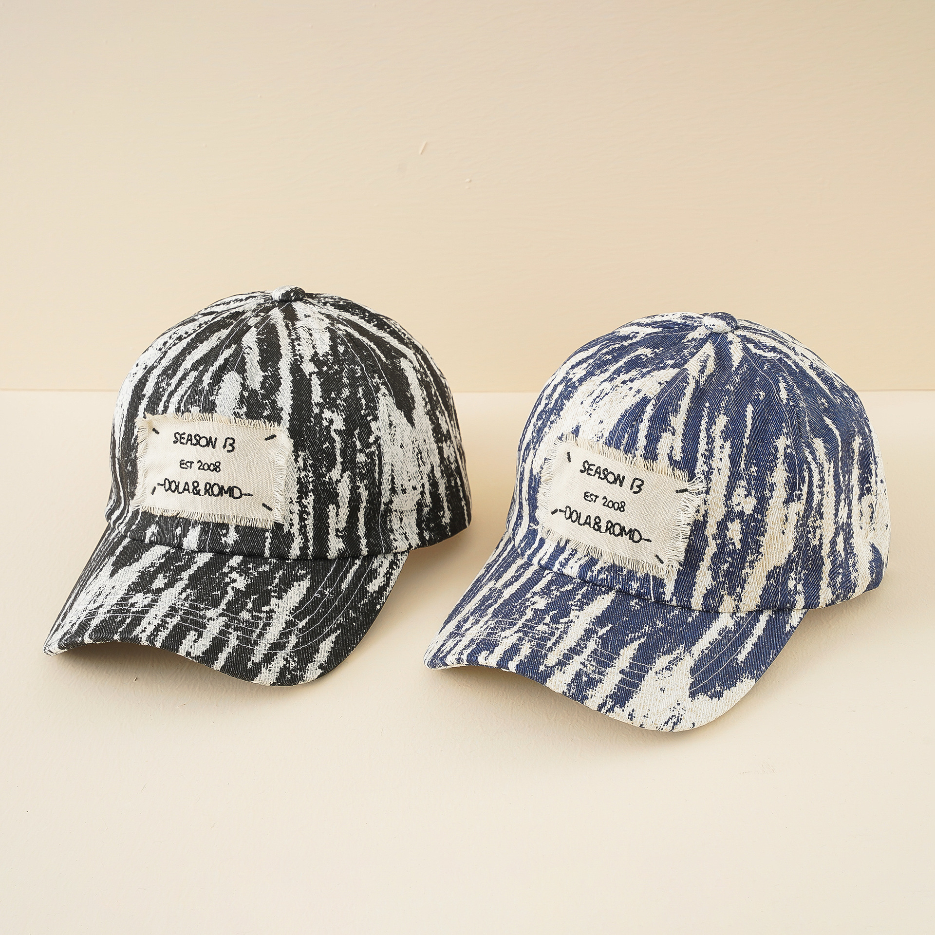 Primavera y otoño de hombres y mujeres de tie-dye sombrero degradado color vintage lavado tapa suave tie-dye gorra de béisbol angustiado cap
