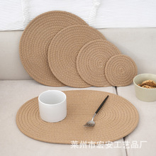 工廠定制棉繩墊子可定制尺寸棉繩餐點腳墊防滑隔熱墊子按需定制