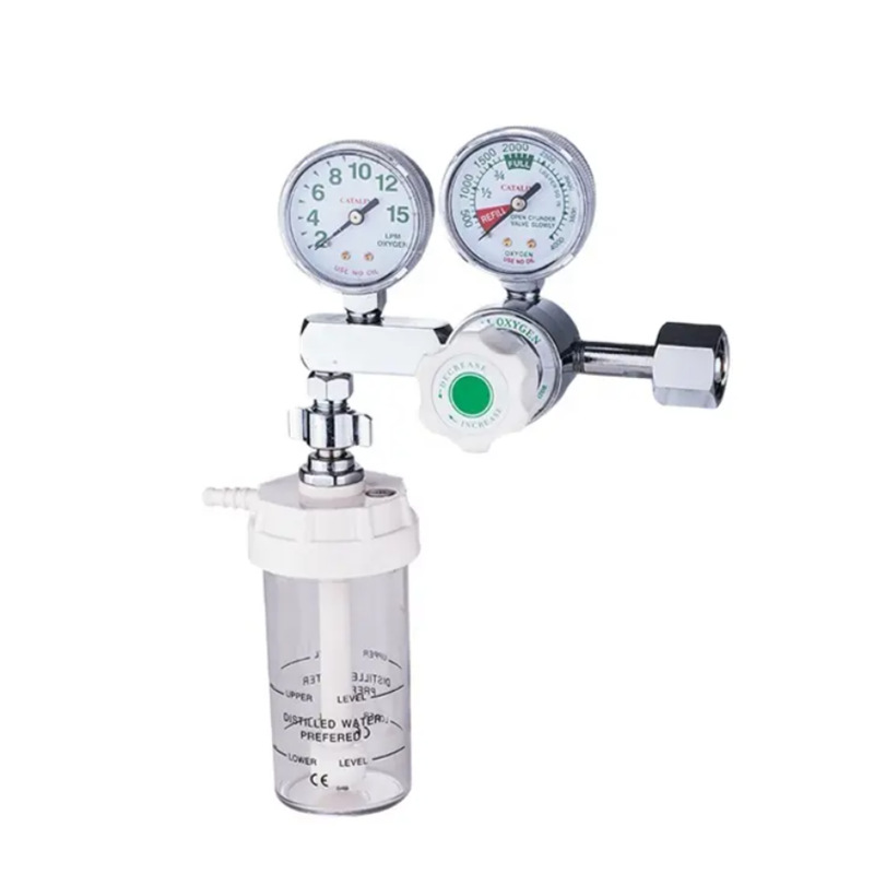 CGA540氧气吸入器氧气瓶流量表CGA870医用氧气压力表减压阀双表