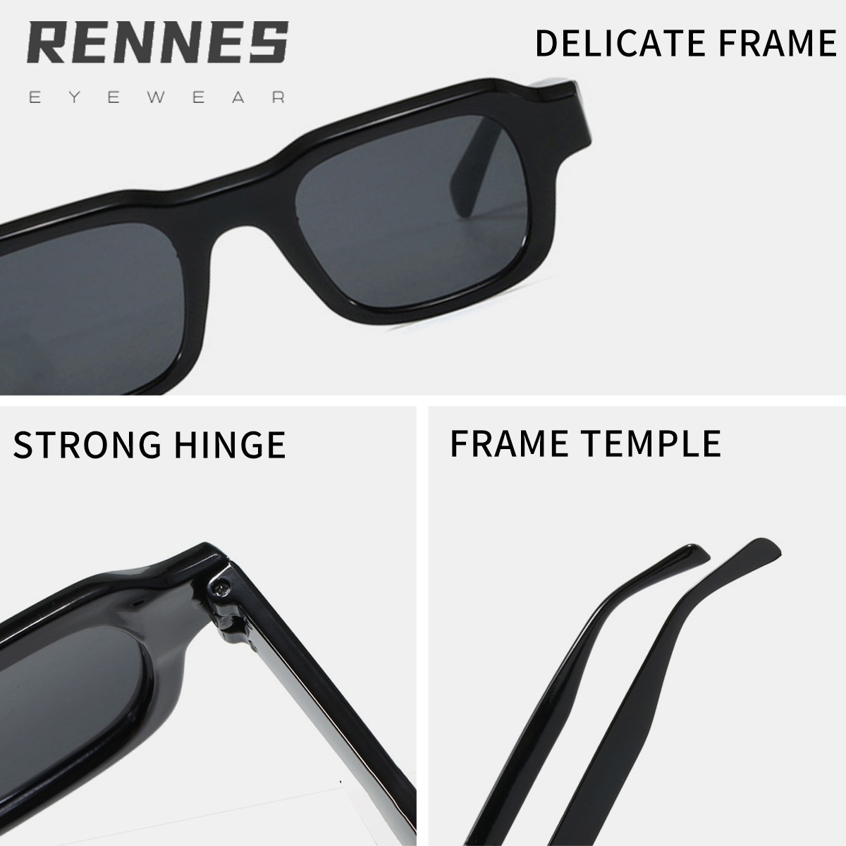 Gafas de sol de montura pequeña retro cuadrada para hombres y mujeres