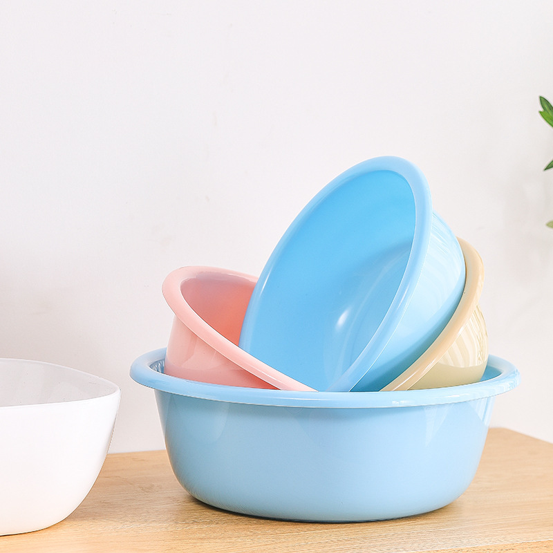 Thickened Plastic Basin Dormitory Washbasin Large Round Washbasin Baby Bathbasin Laundry Foot Washing Vegetables Multi-Purpose