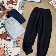 70016耐家大LOGO印花儿童休闲运动裤一件代发包邮