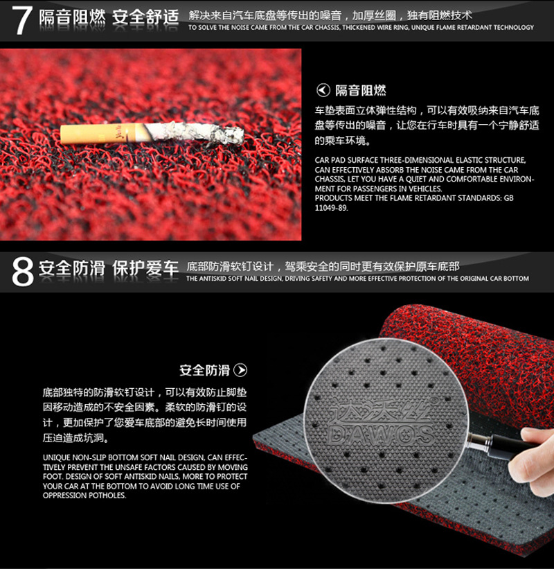 Freely cuttable, non-slip, wear-resistant, eco-friendly, comfortable floor mat, loop pile carpet, door mat, car floor mat