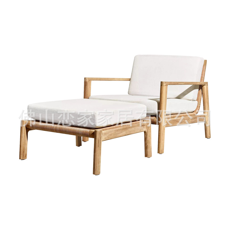 Venta directa de fábrica sofá de ocio de teca al aire libre nórdico villa moderna patio jardín hotel al aire libre asiento de terraza