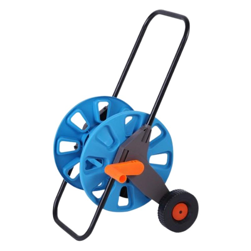 Cepillo de lavado de coches Coche Empuje a mano Tubo de bobinado Almacenamiento de lavado de coches Estante de tubería de riego (Grande) 50 m