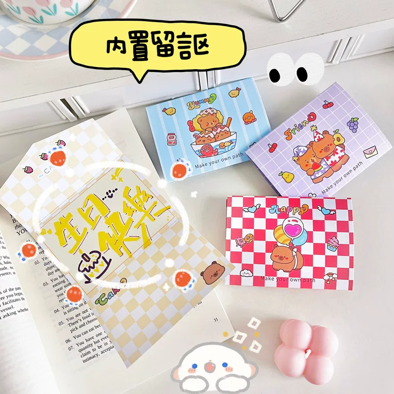 But we must do proper translation. Wait input: 'Faithful lovers scene postcard happy selling machine series of creative cute hand account materials greeting cards'.